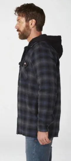 Fleece Hooded Flannel Shirt Jacket w/ Hydroshield