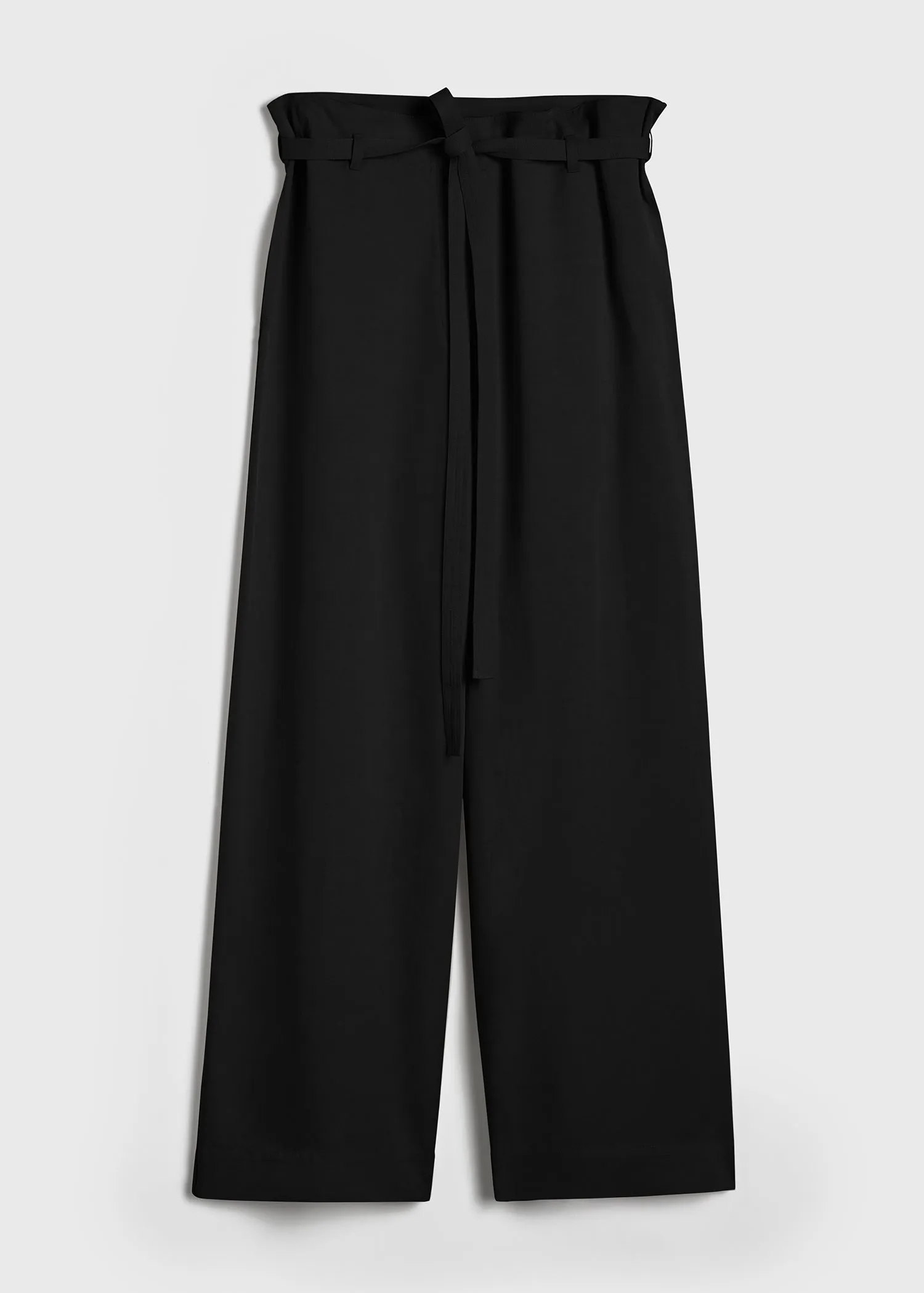 Fluid tie-waist trousers black