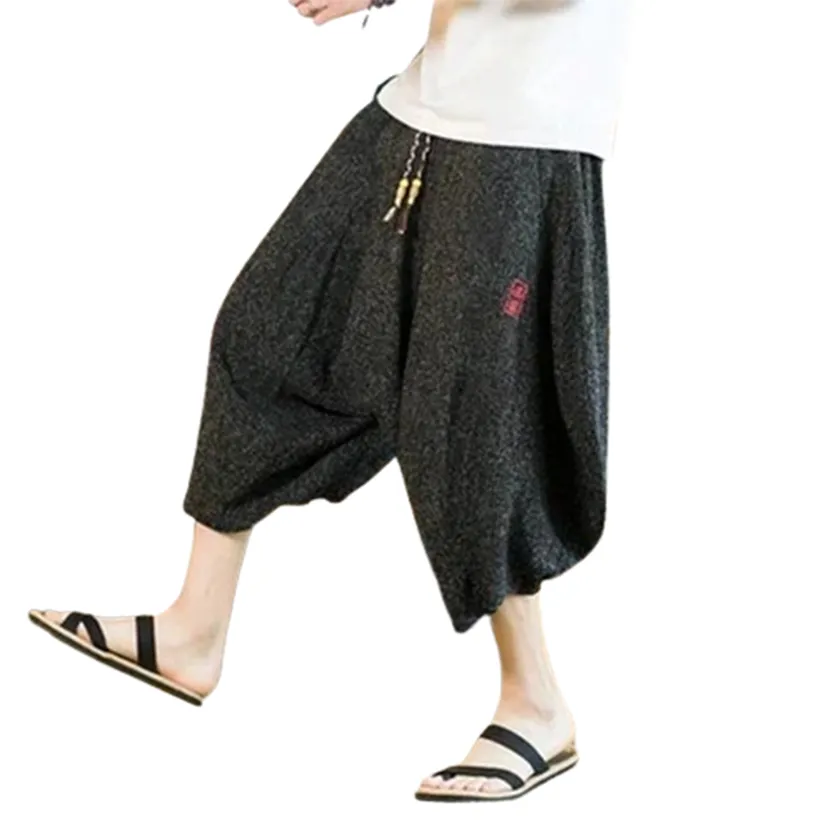 Funki Buys | Pants | Men's Long Japanese Kimono Wide Shorts