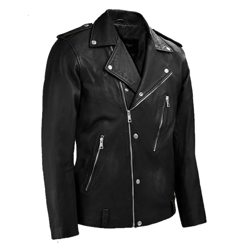 Genuine Best Style Beast Black Fashion Biker Leather Motorcycle Jacket