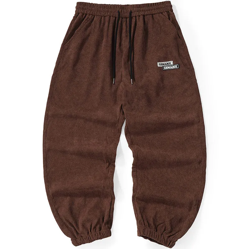 High Street Corduroy Jogger Plain Pants