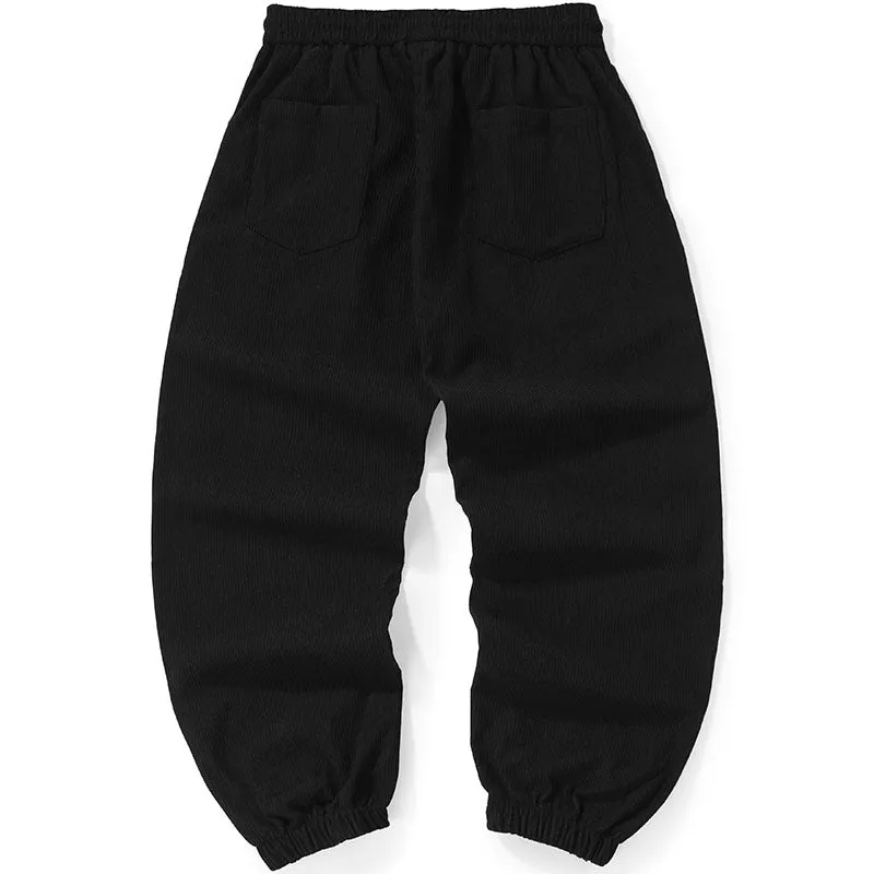 High Street Corduroy Jogger Plain Pants