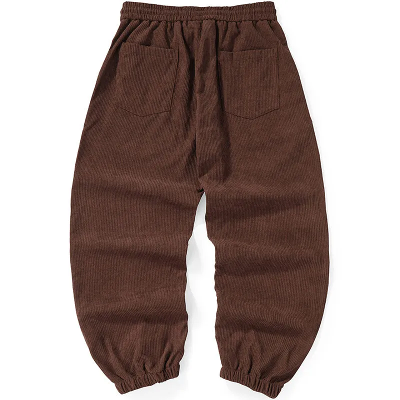 High Street Corduroy Jogger Plain Pants