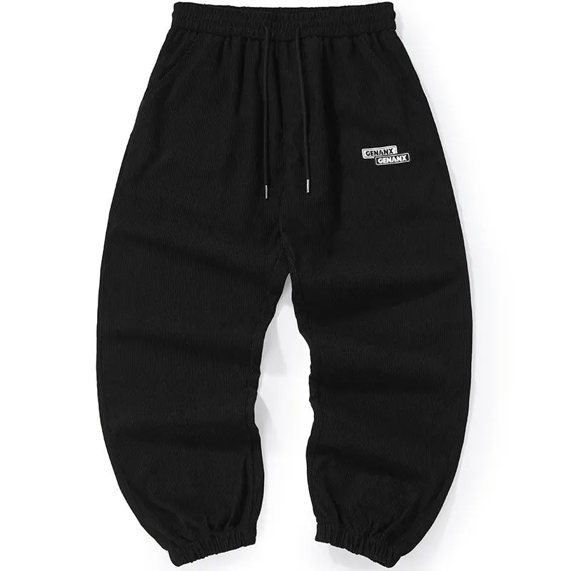 High Street Corduroy Jogger Plain Pants