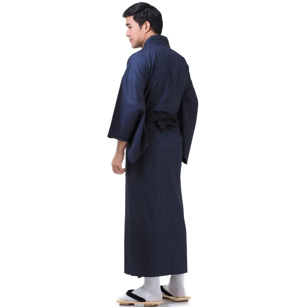 Japanese Black Tengu Yukata Kimono Robe for Men