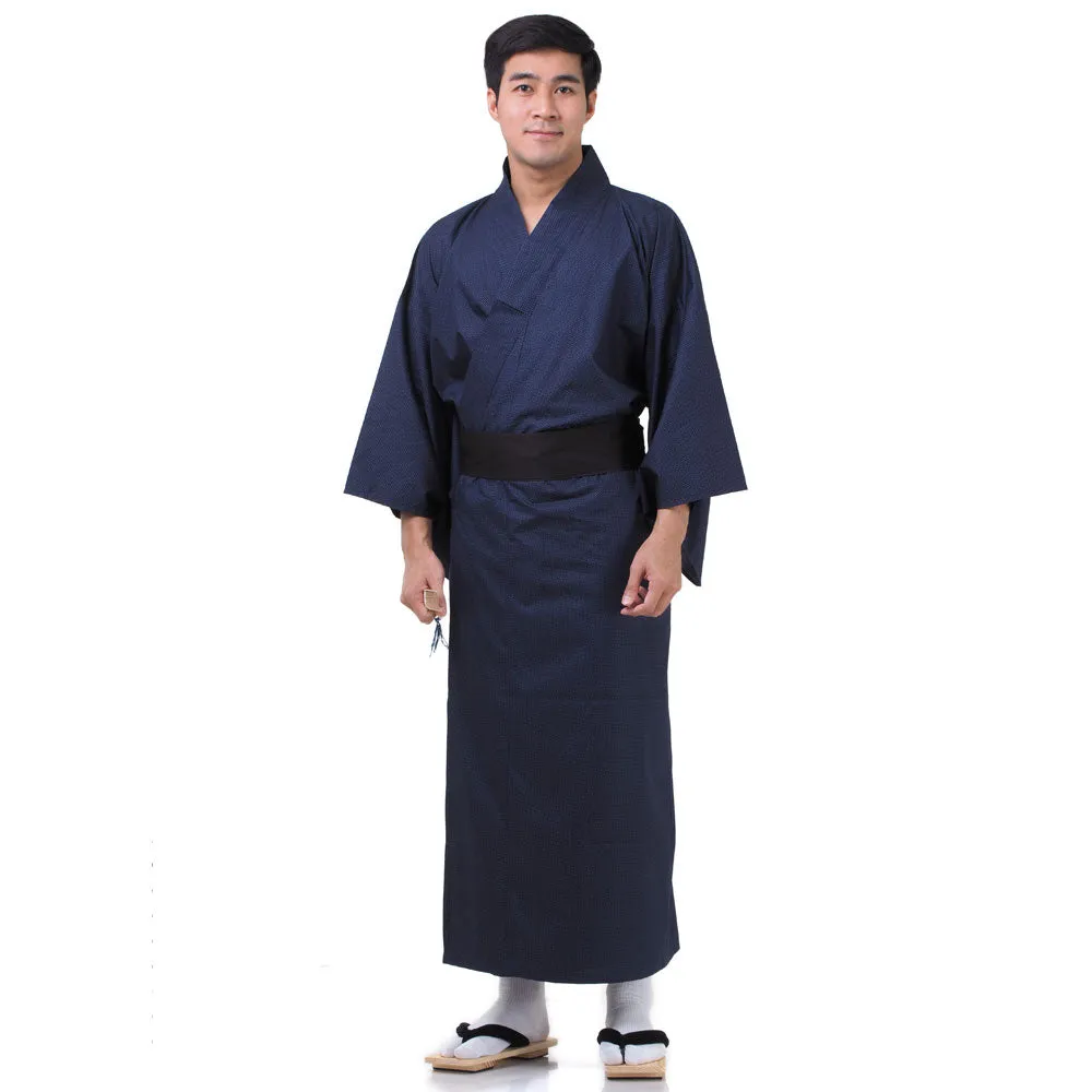 Japanese Black Tengu Yukata Kimono Robe for Men