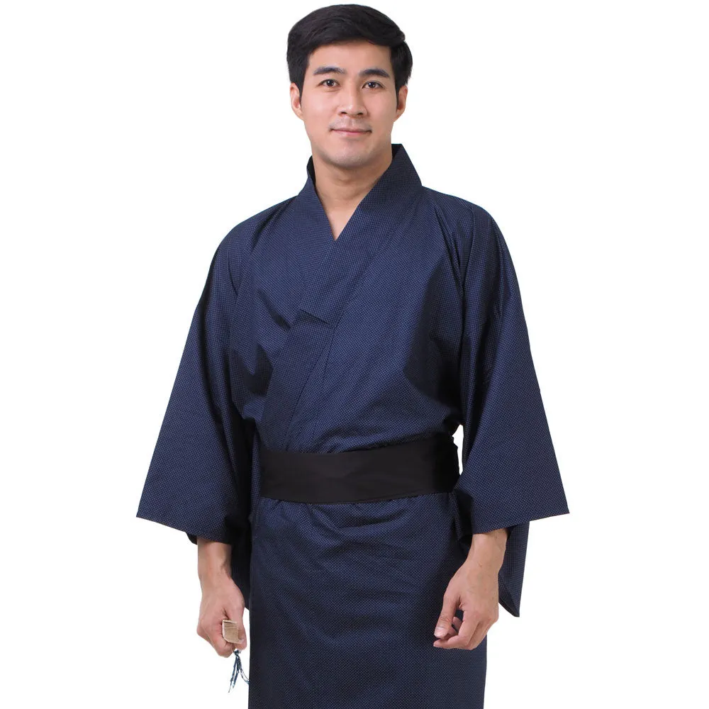 Japanese Black Tengu Yukata Kimono Robe for Men