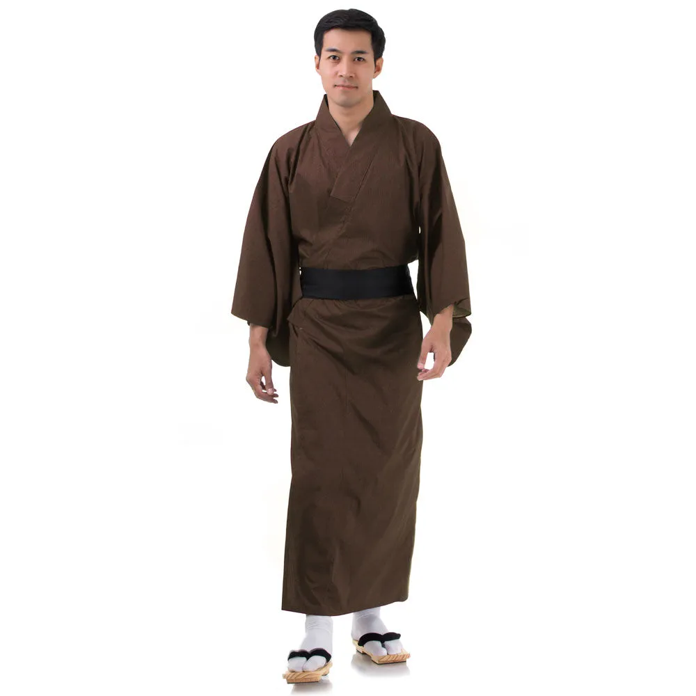 Japanese Black Tengu Yukata Kimono Robe for Men