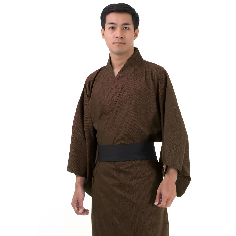 Japanese Black Tengu Yukata Kimono Robe for Men