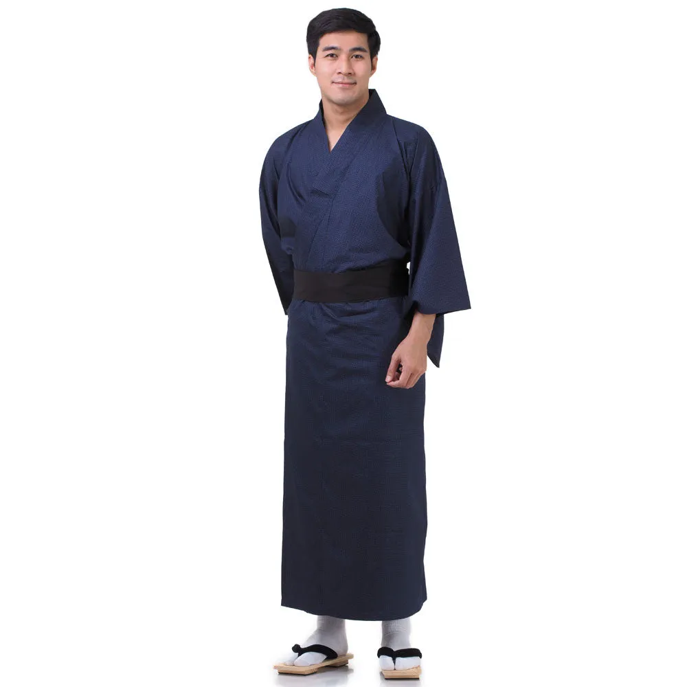 Japanese Black Tengu Yukata Kimono Robe for Men