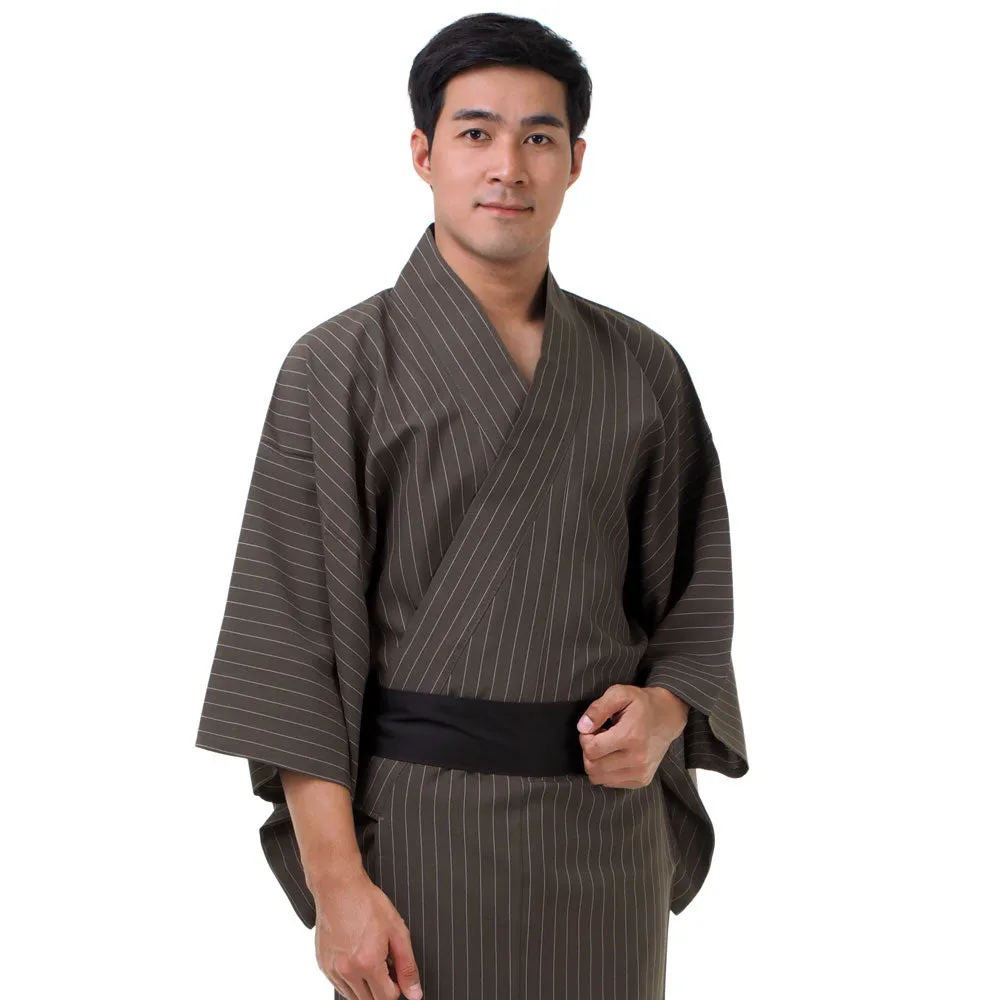 Japanese Cream Raijin Yukata Kimono Robe for Men