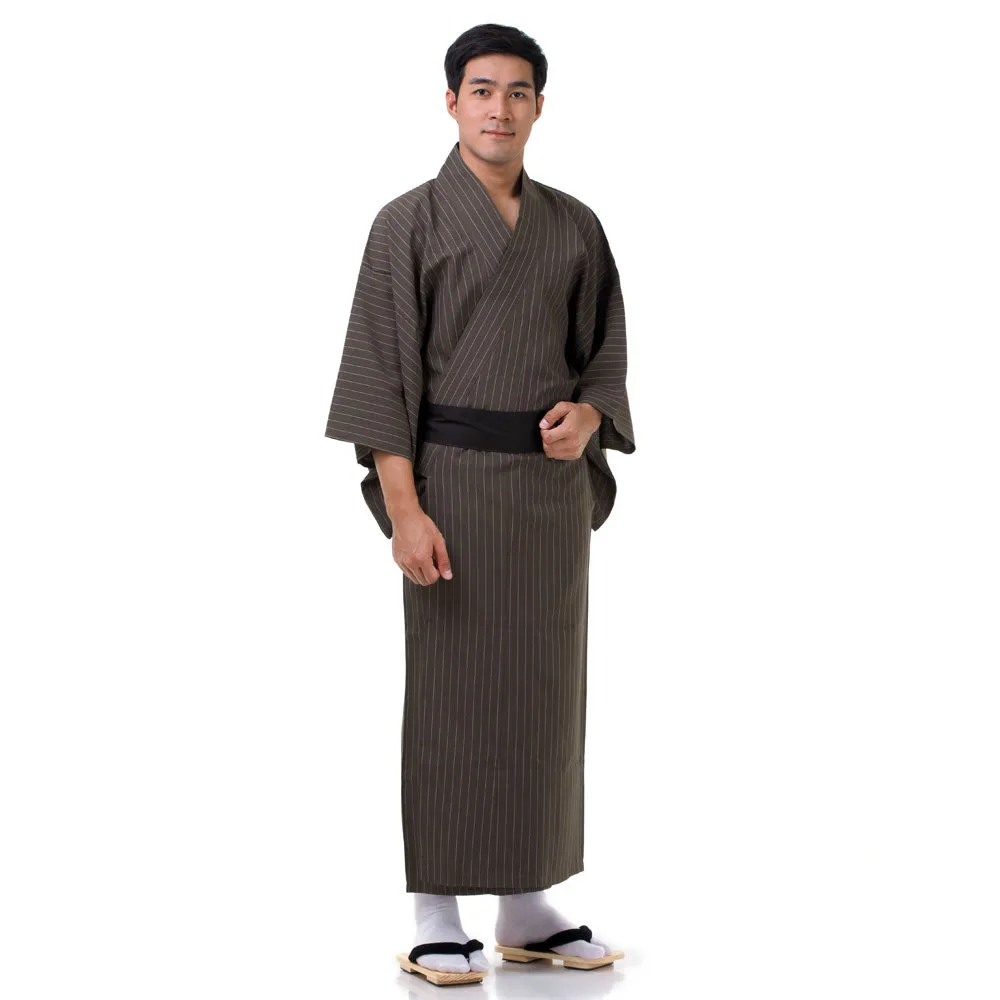 Japanese Cream Raijin Yukata Kimono Robe for Men