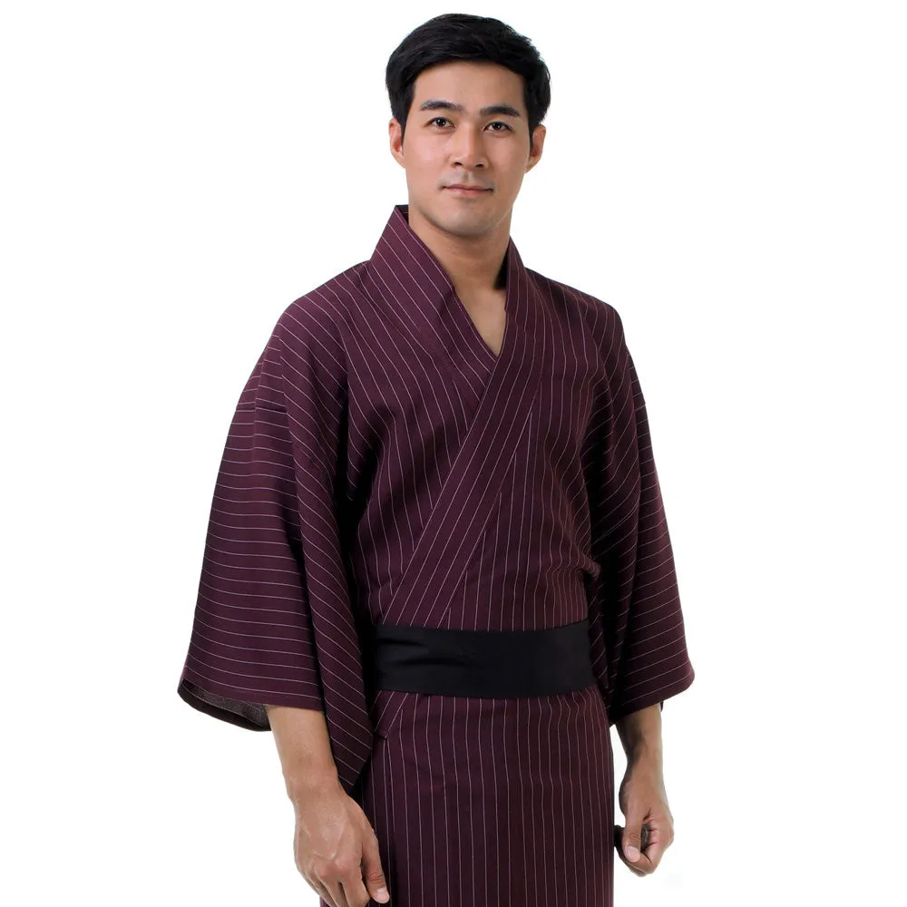 Japanese Cream Raijin Yukata Kimono Robe for Men