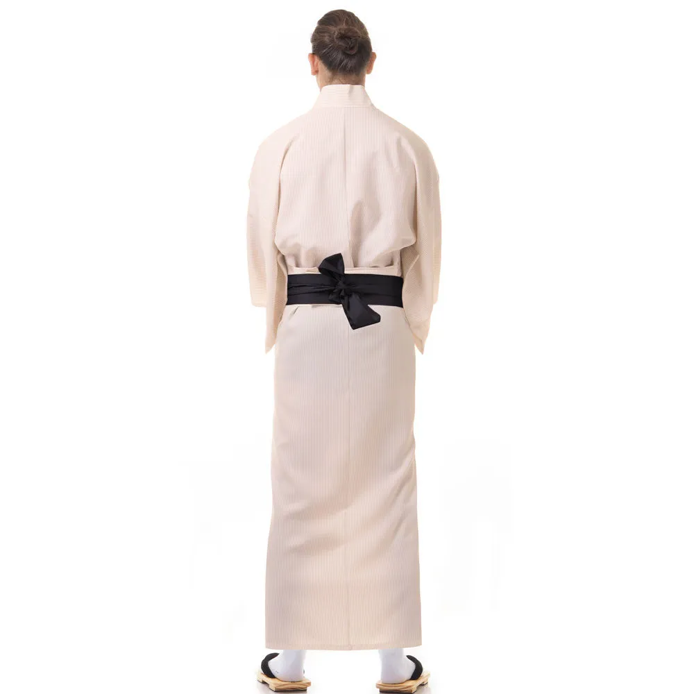 Japanese Cream Raijin Yukata Kimono Robe for Men