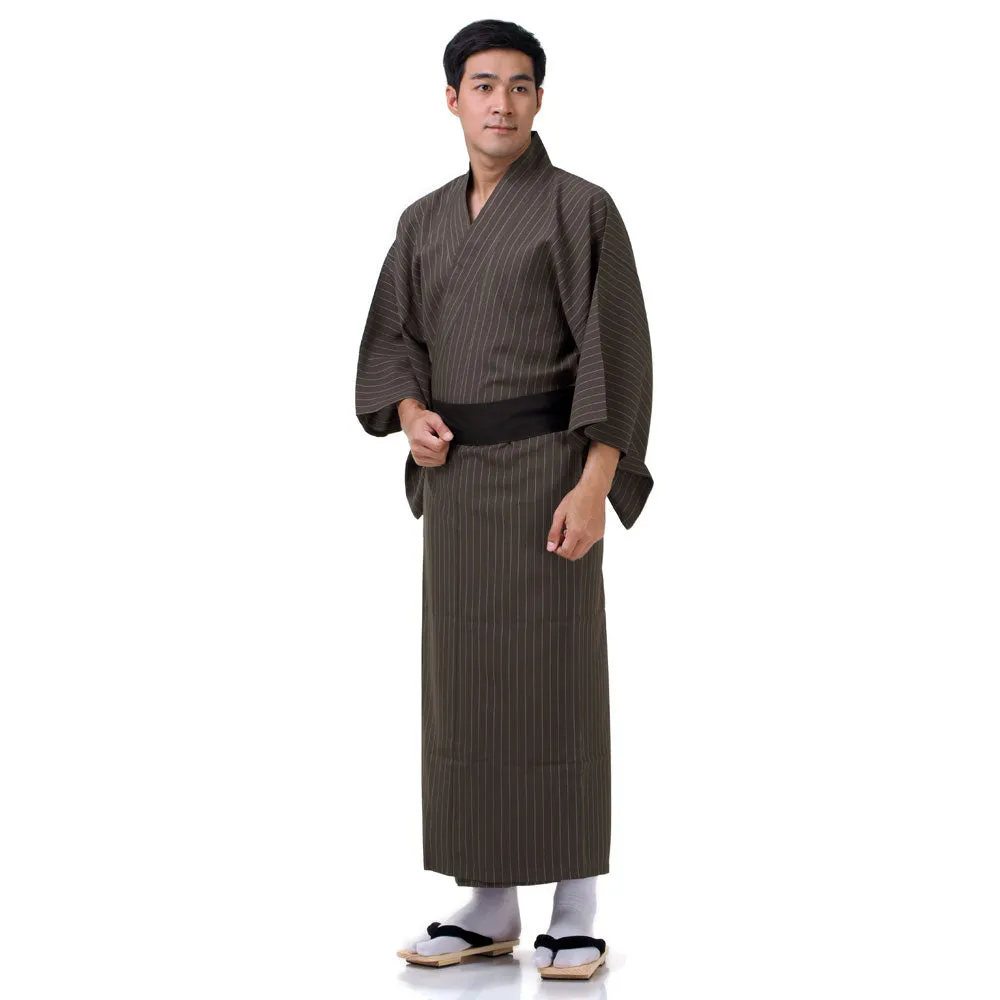 Japanese Cream Raijin Yukata Kimono Robe for Men