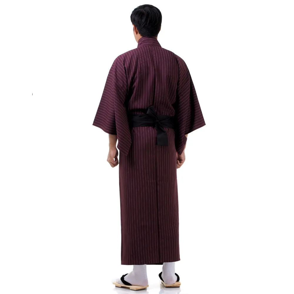 Japanese Cream Raijin Yukata Kimono Robe for Men