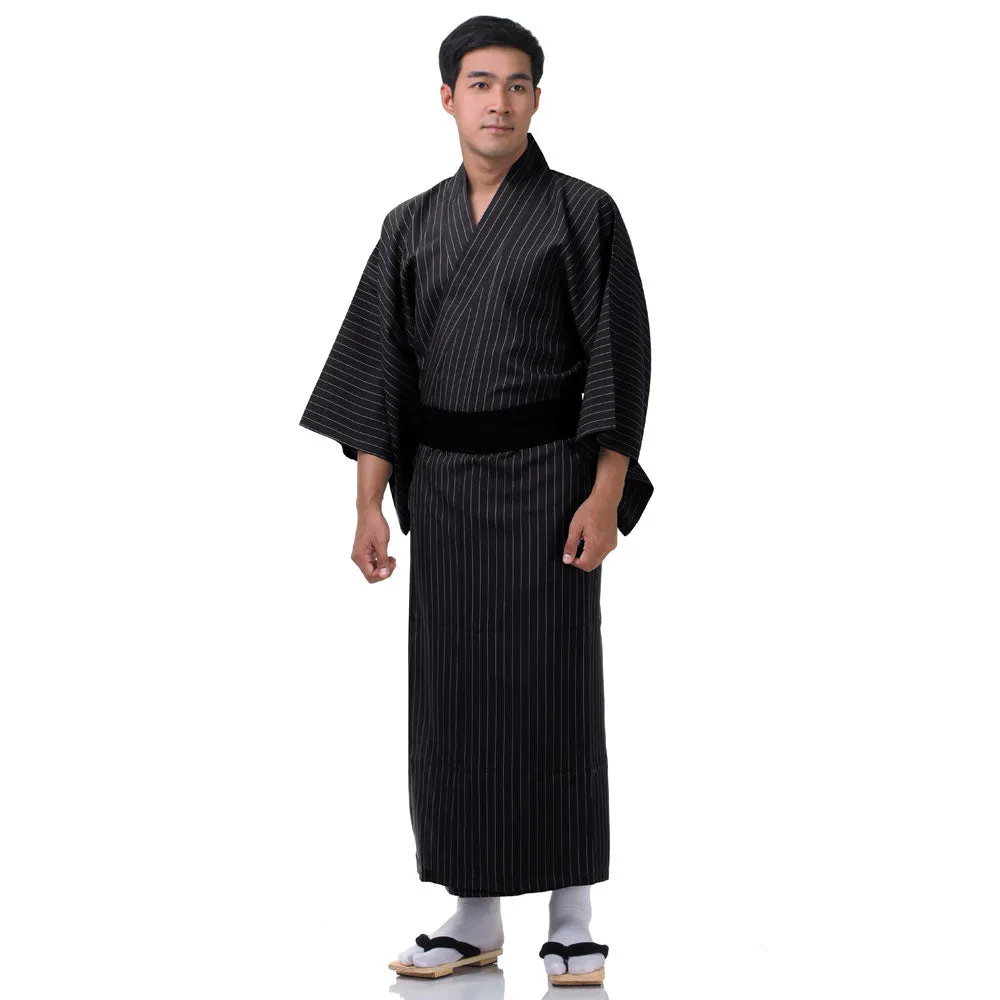 Japanese Cream Raijin Yukata Kimono Robe for Men