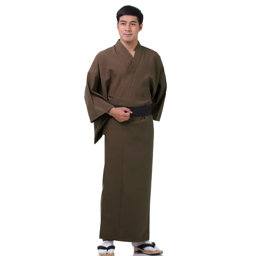 Japanese Gray Shogun Yukata Kimono Robe for Men