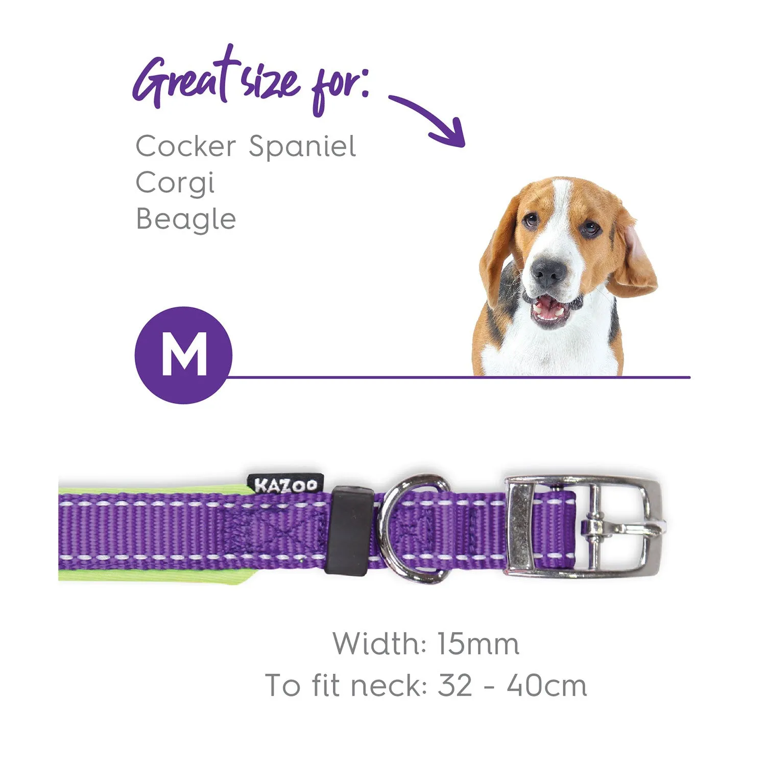 Kazoo Active Dog Collar Purple & Lime