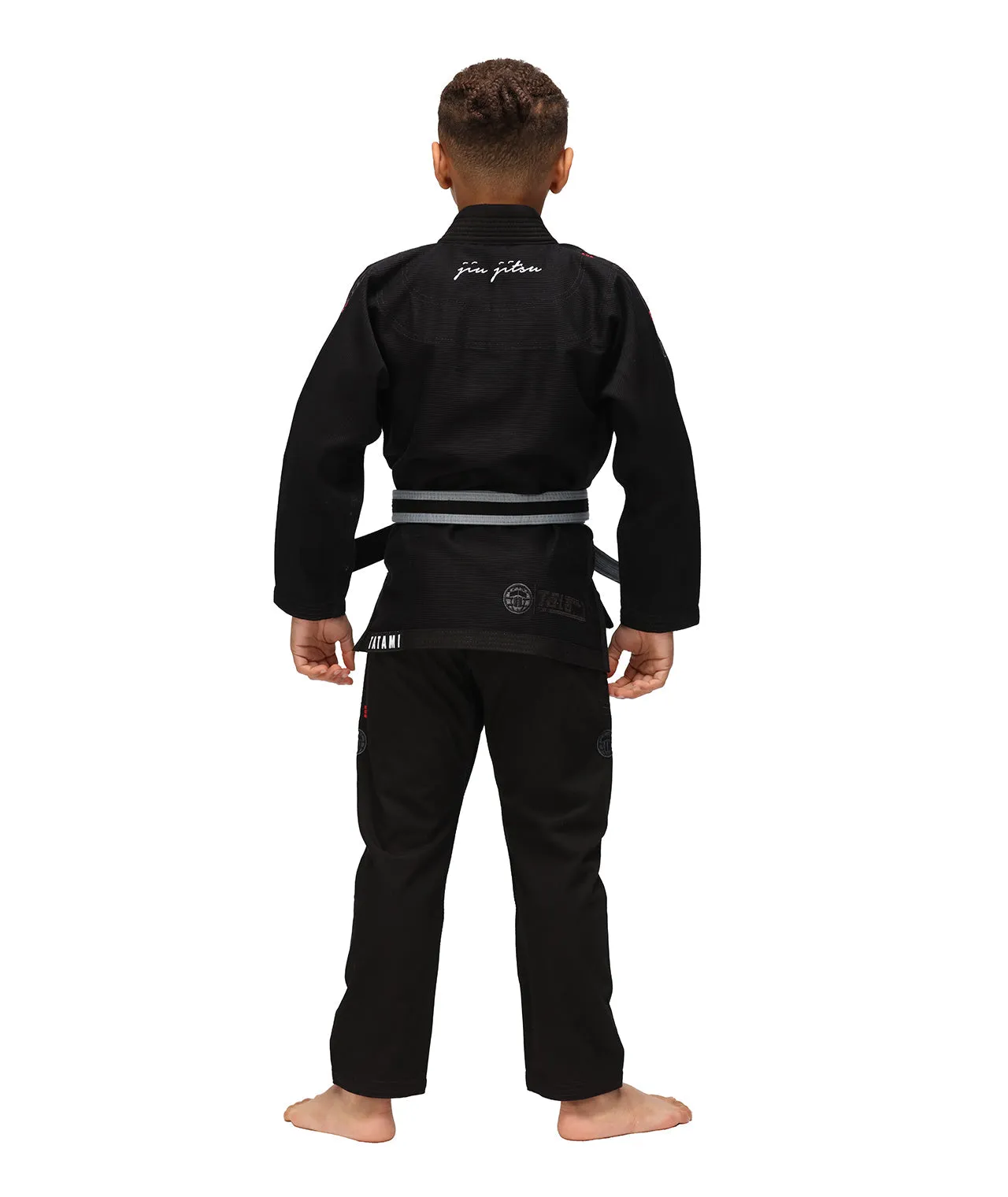 Kimono Copii Brazilian Jiu Jitsu TATAMI Elements Superlite Gi - Negru (Centura Alba Inclusa)