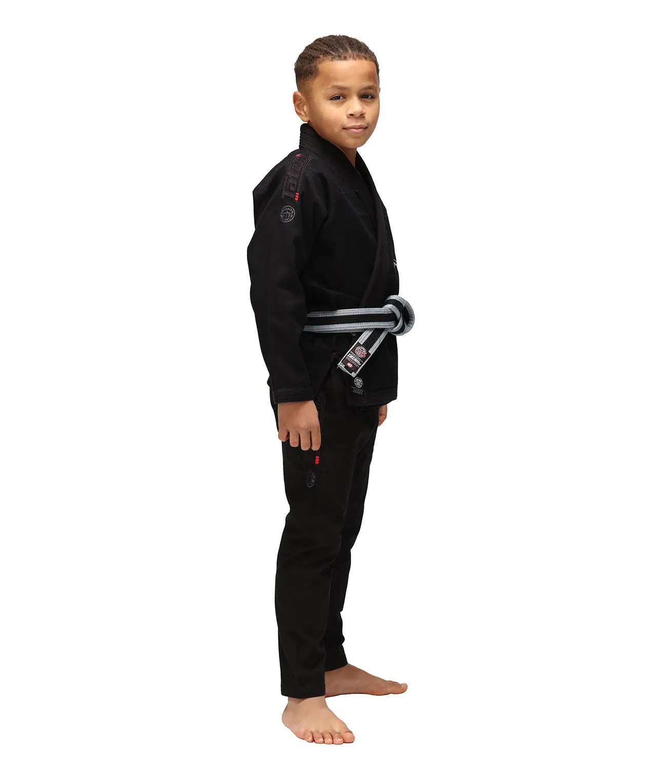 Kimono Copii Brazilian Jiu Jitsu TATAMI Elements Superlite Gi - Negru (Centura Alba Inclusa)