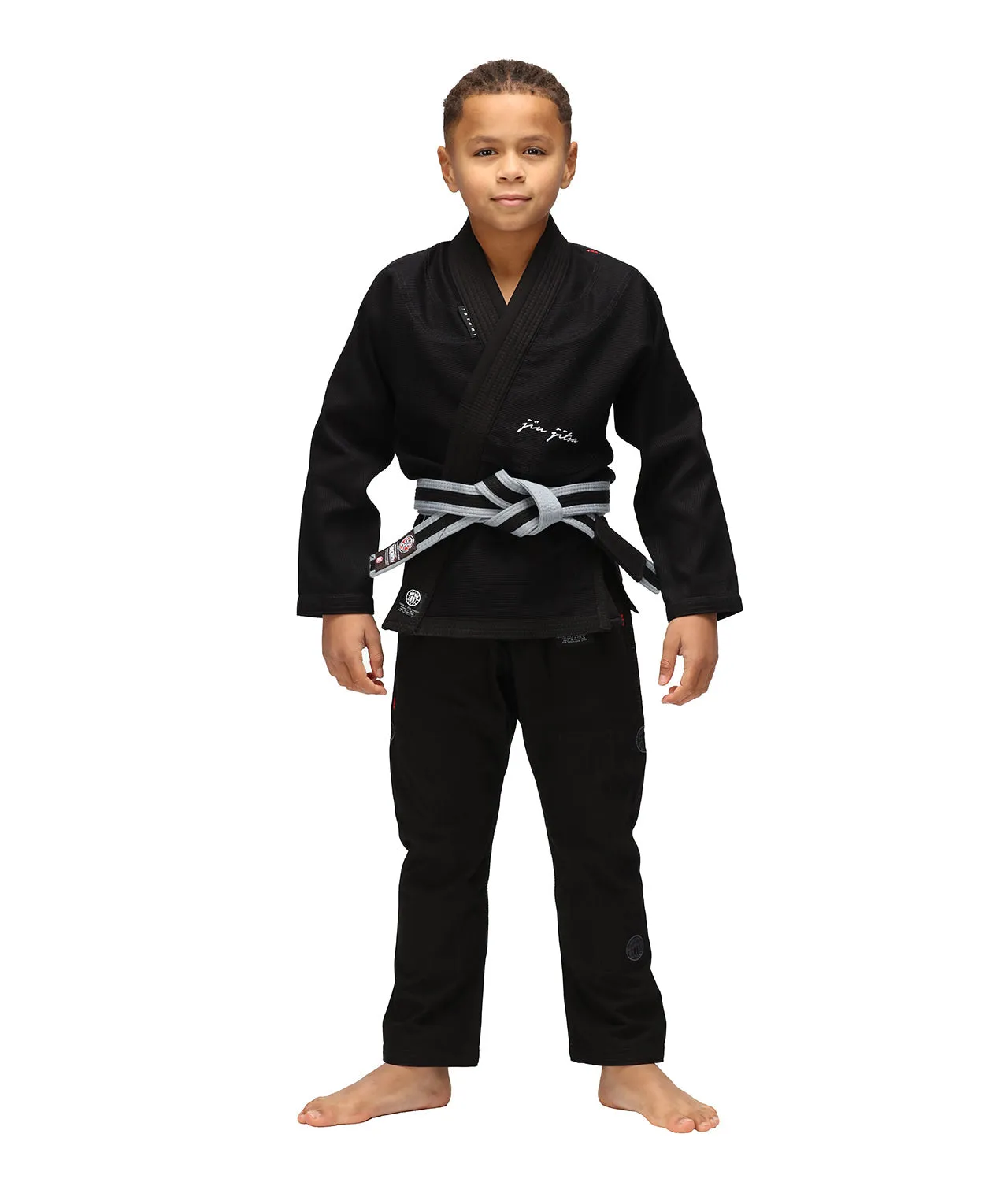 Kimono Copii Brazilian Jiu Jitsu TATAMI Elements Superlite Gi - Negru (Centura Alba Inclusa)