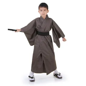 Kitsune Brown Japanese Boys Kimono Robe Costume