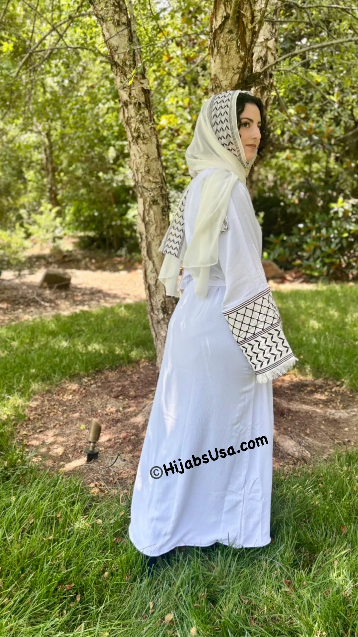 Kuffiyeh Inspired Abaya 4 pc set