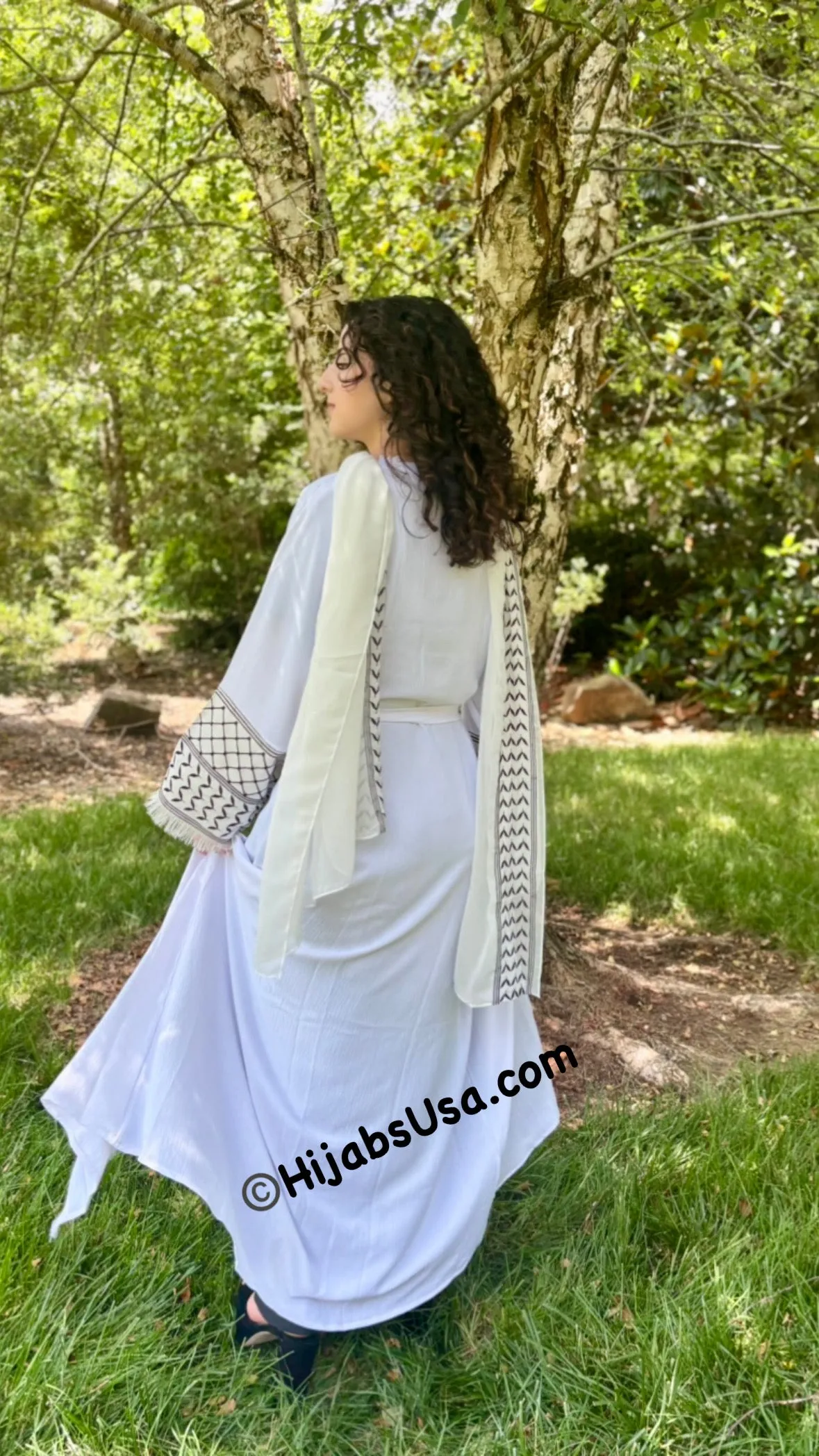 Kuffiyeh Inspired Abaya 4 pc set