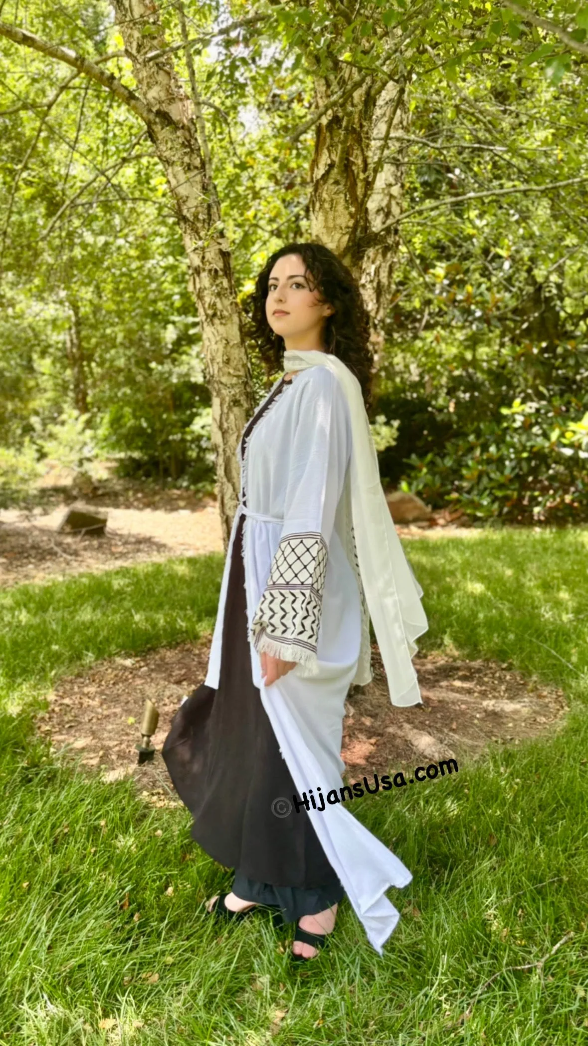 Kuffiyeh Inspired Abaya 4 pc set