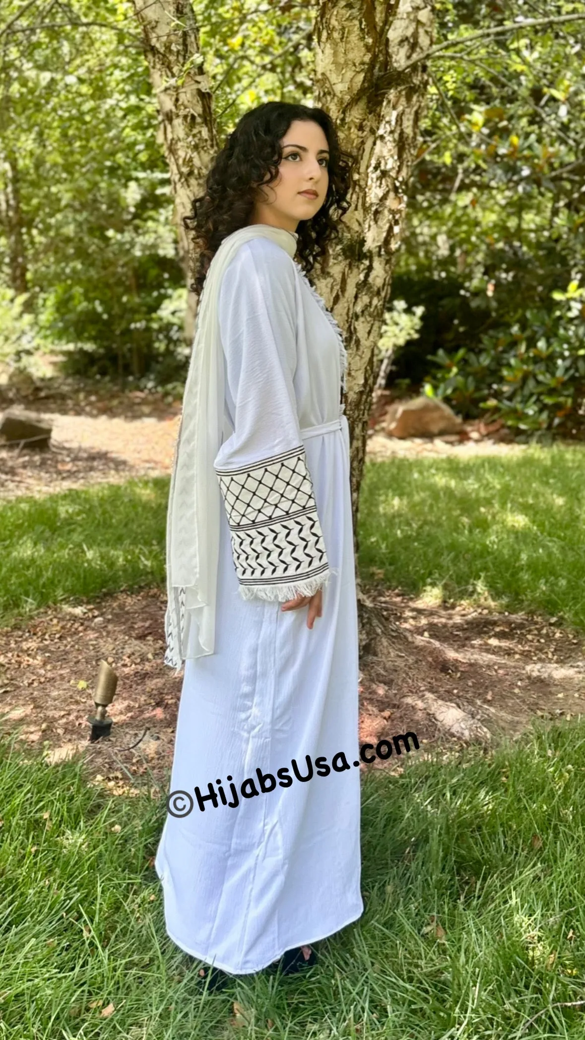 Kuffiyeh Inspired Abaya 4 pc set