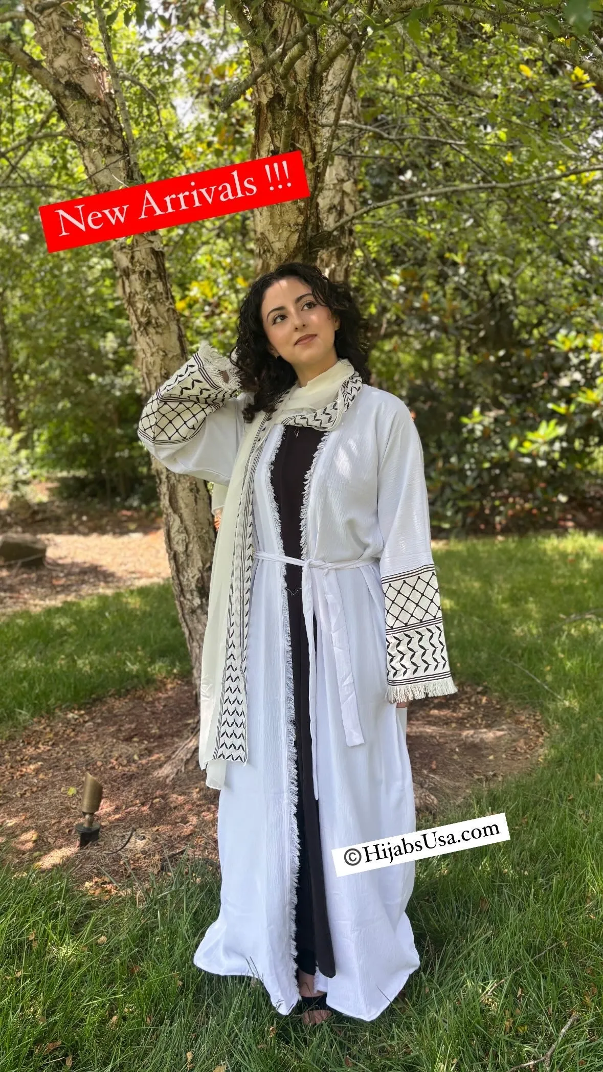 Kuffiyeh Inspired Abaya 4 pc set