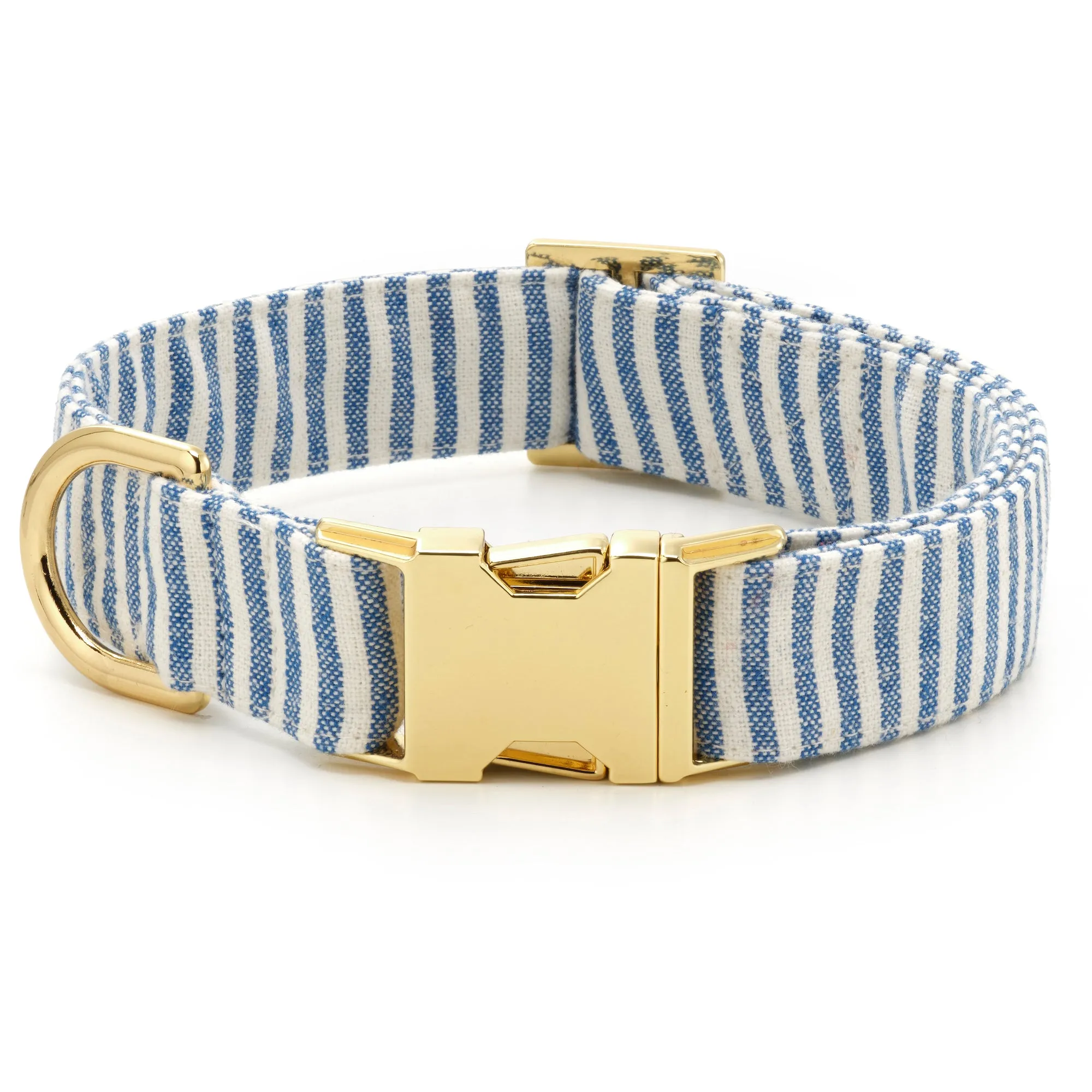 Lake Blue Stripe Bow Tie Collar