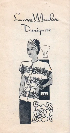 Laura Wheeler Mail Order 782 Vintage 1940's Sewing Pattern Ladies Blouse