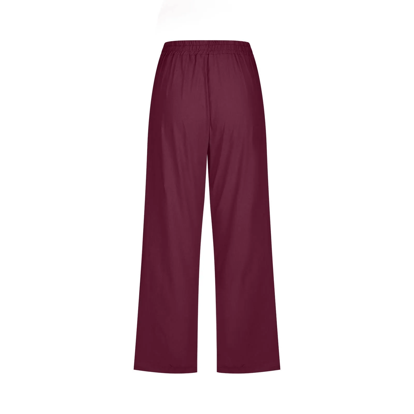 Lightning Deals Today 2024 Capri Pants for Women Casual 2024 Summer Linen Pant Drawstring Elastic Waist Pant Straight Wide Leg Cropped Trousers lightning deals today clearance prime warehouse deal