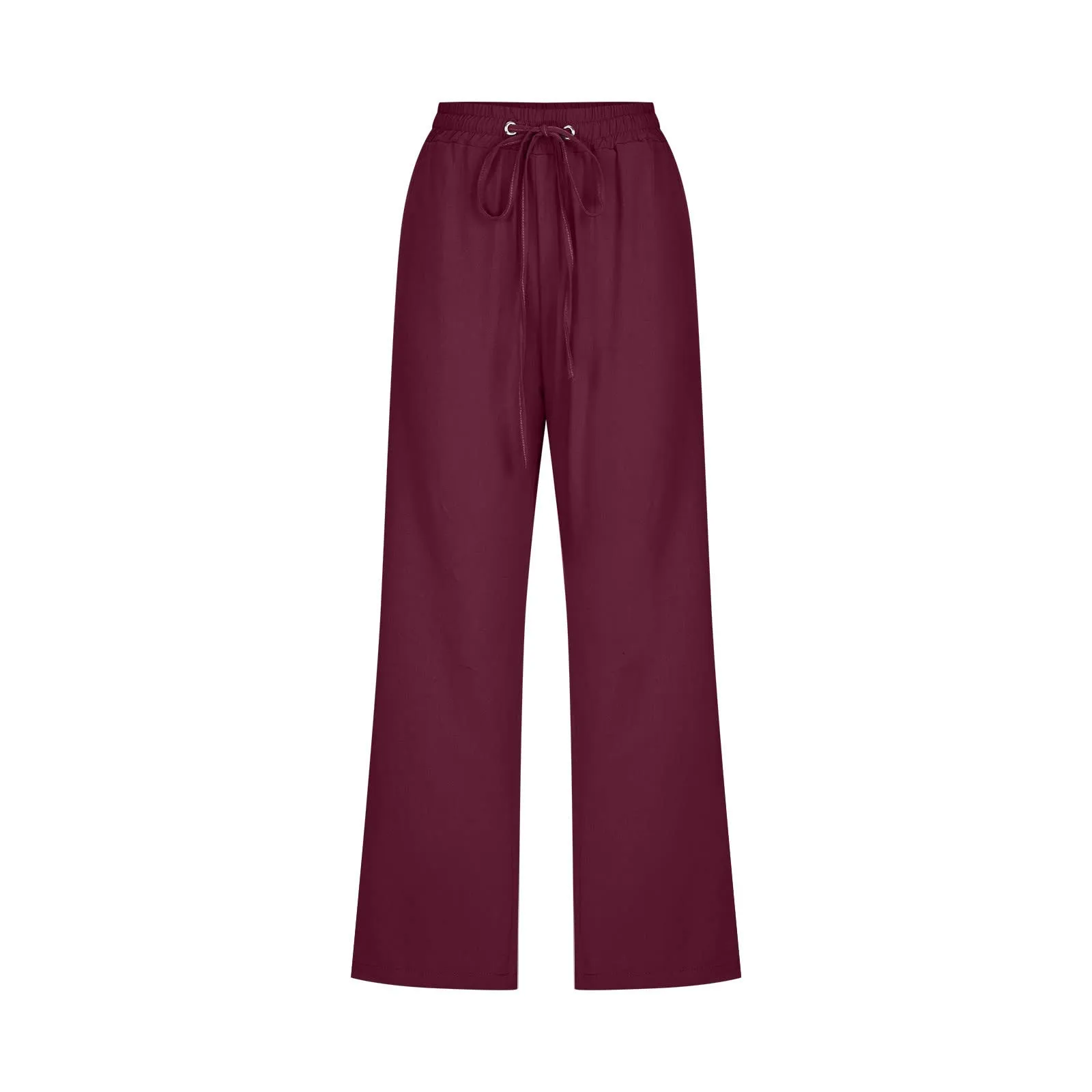 Lightning Deals Today 2024 Capri Pants for Women Casual 2024 Summer Linen Pant Drawstring Elastic Waist Pant Straight Wide Leg Cropped Trousers lightning deals today clearance prime warehouse deal