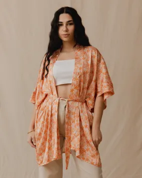 Lilium Short Kimono Orange