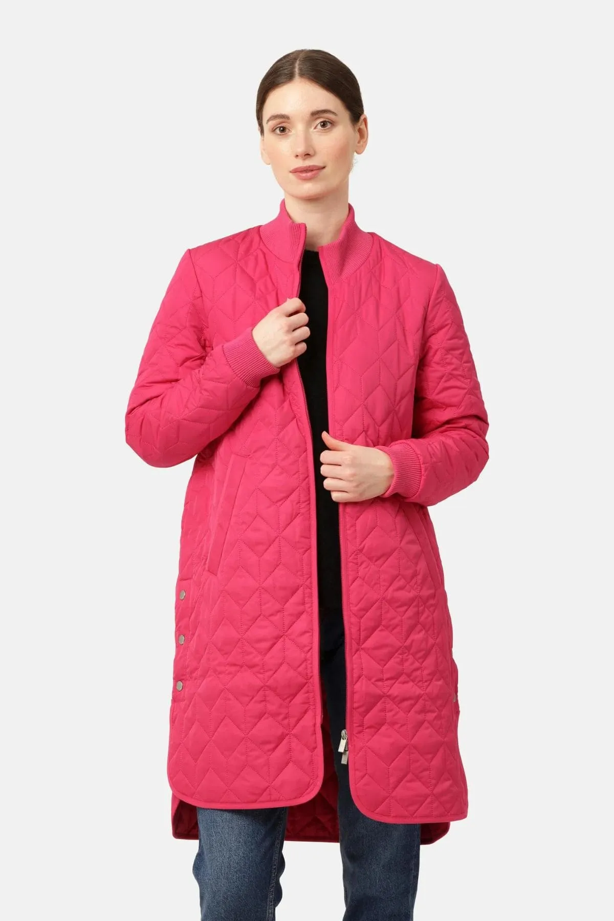 LONG QUILT COAT MAGENTA