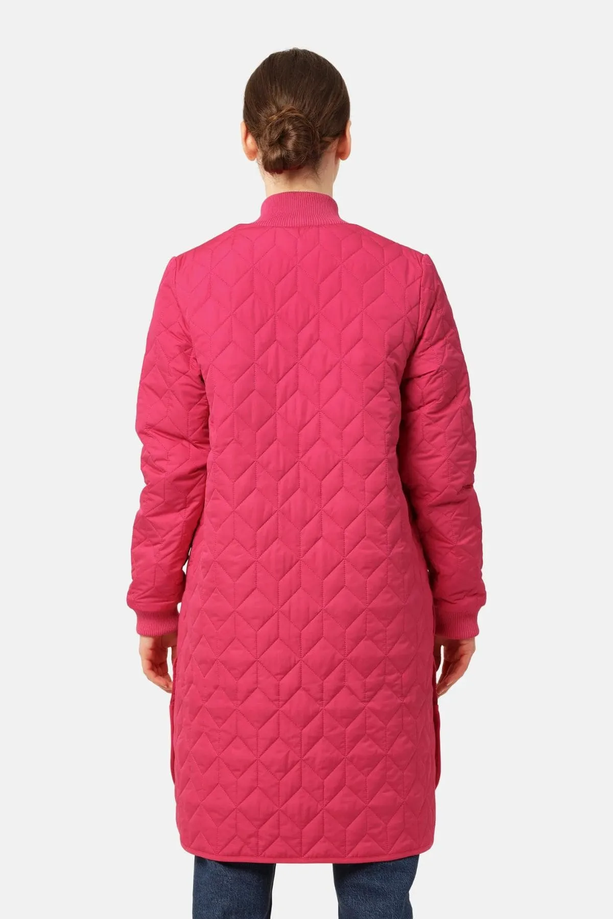 LONG QUILT COAT MAGENTA