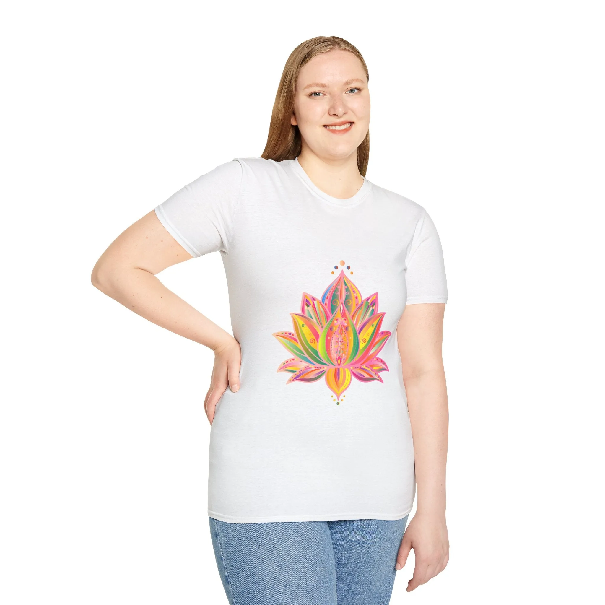 Lotus Mandala Unisex T-Shirt - Hand-Drawn Unique Design - Blululi