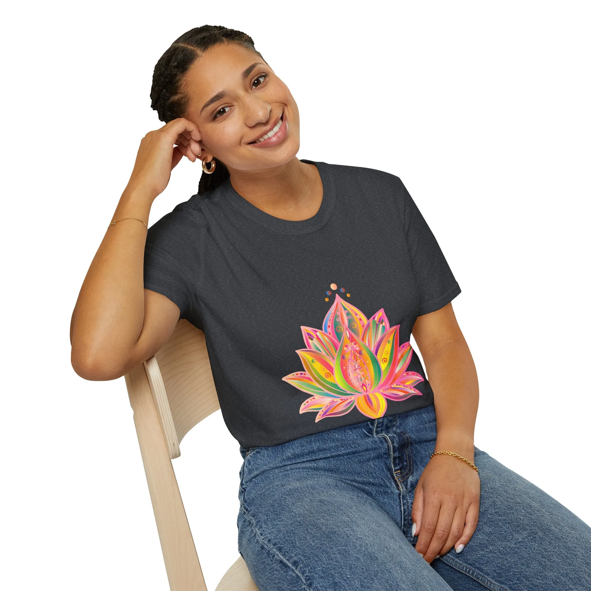 Lotus Mandala Unisex T-Shirt - Hand-Drawn Unique Design - Blululi