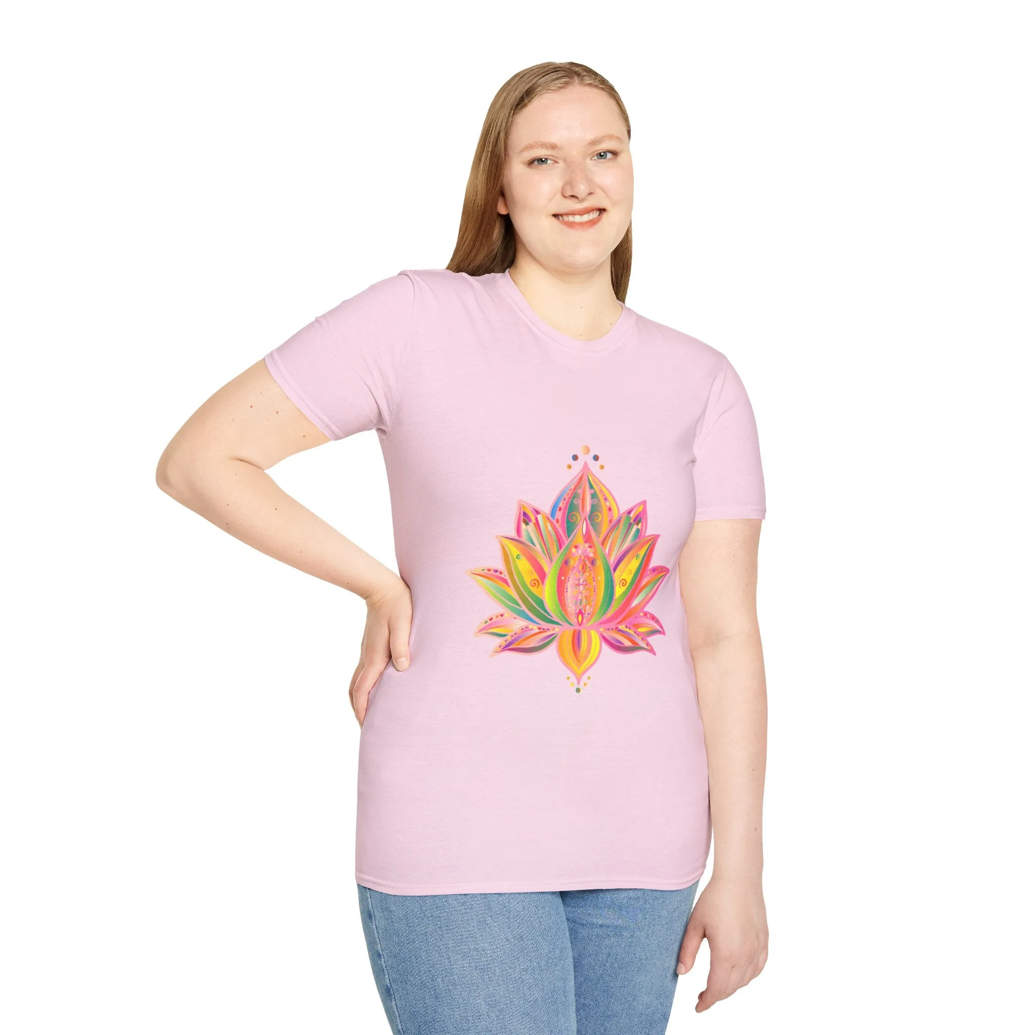 Lotus Mandala Unisex T-Shirt - Hand-Drawn Unique Design - Blululi