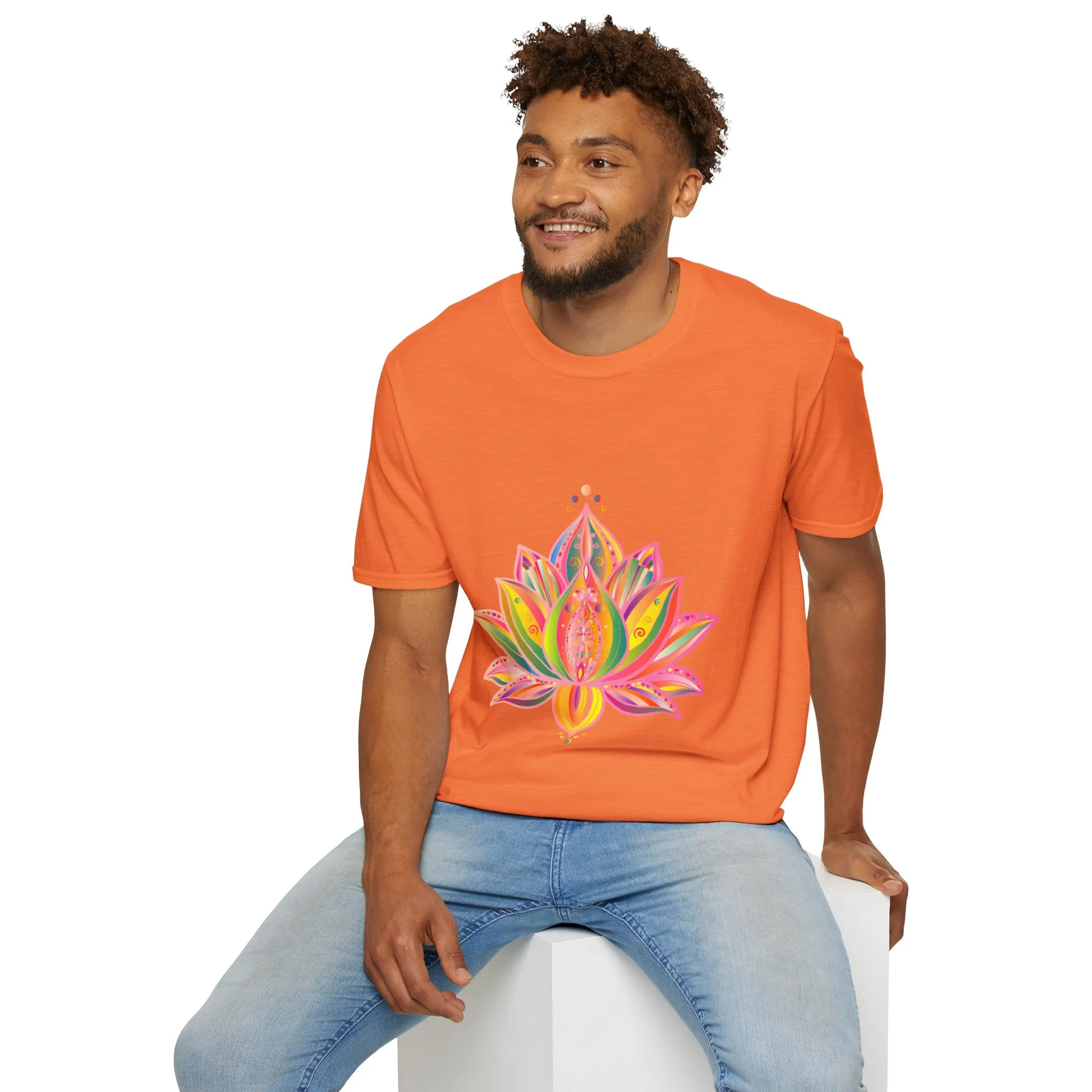 Lotus Mandala Unisex T-Shirt - Hand-Drawn Unique Design - Blululi