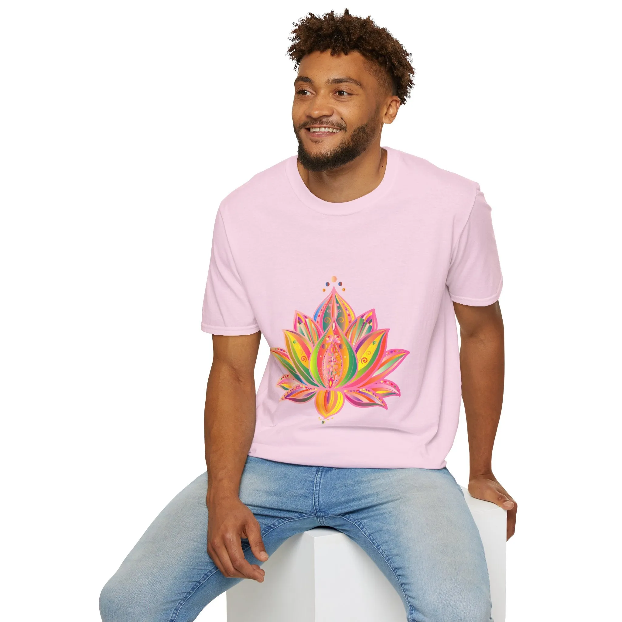 Lotus Mandala Unisex T-Shirt - Hand-Drawn Unique Design - Blululi