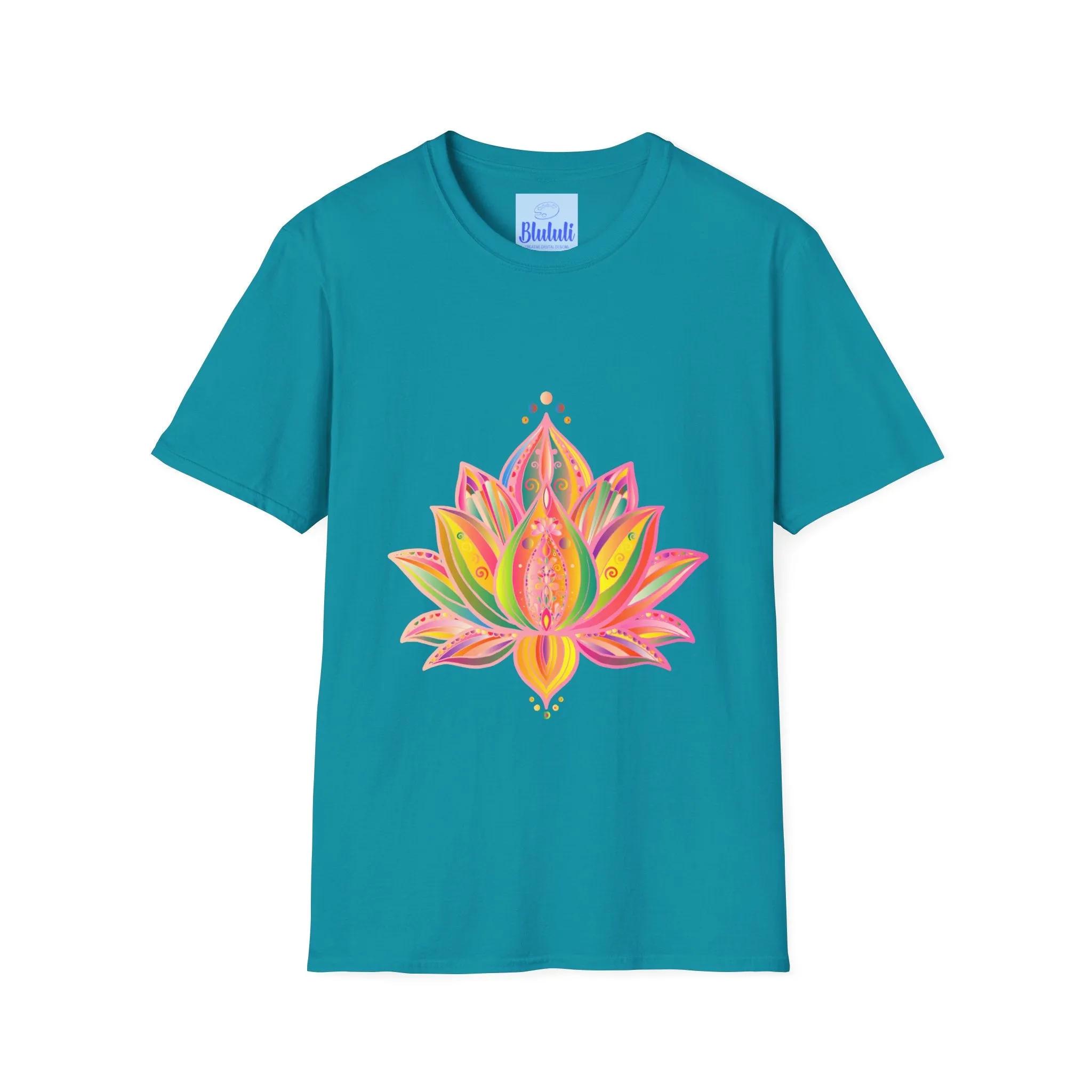 Lotus Mandala Unisex T-Shirt - Hand-Drawn Unique Design - Blululi