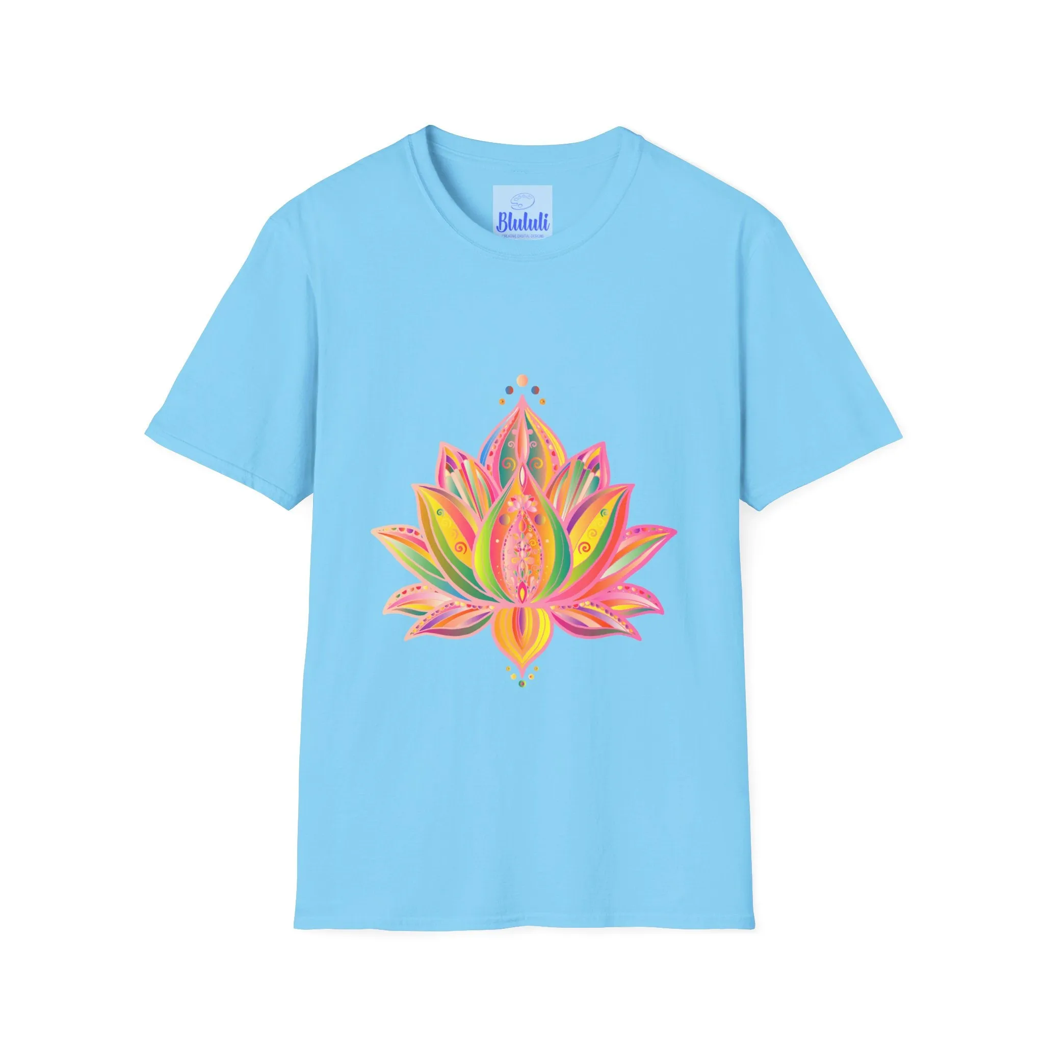 Lotus Mandala Unisex T-Shirt - Hand-Drawn Unique Design - Blululi