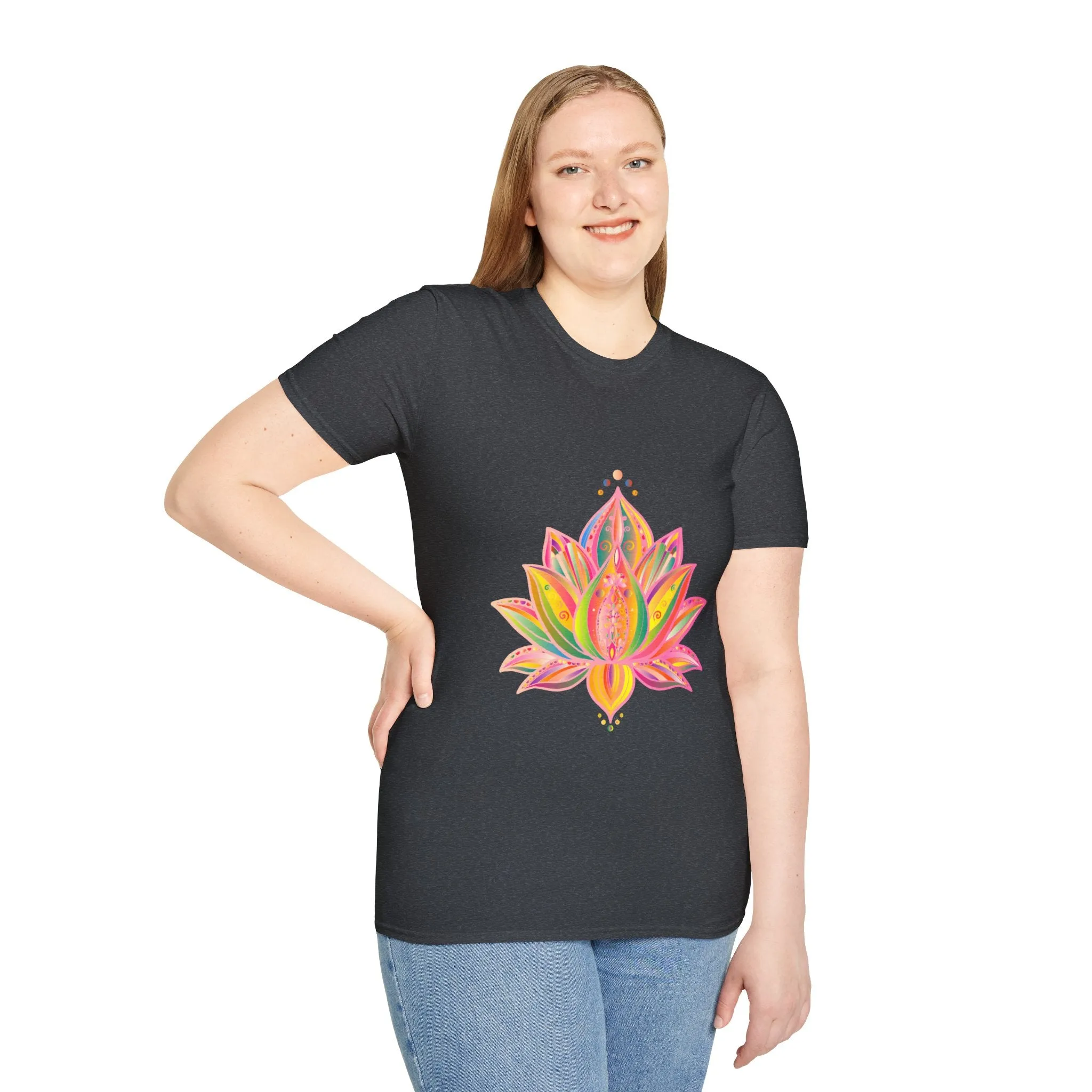 Lotus Mandala Unisex T-Shirt - Hand-Drawn Unique Design - Blululi