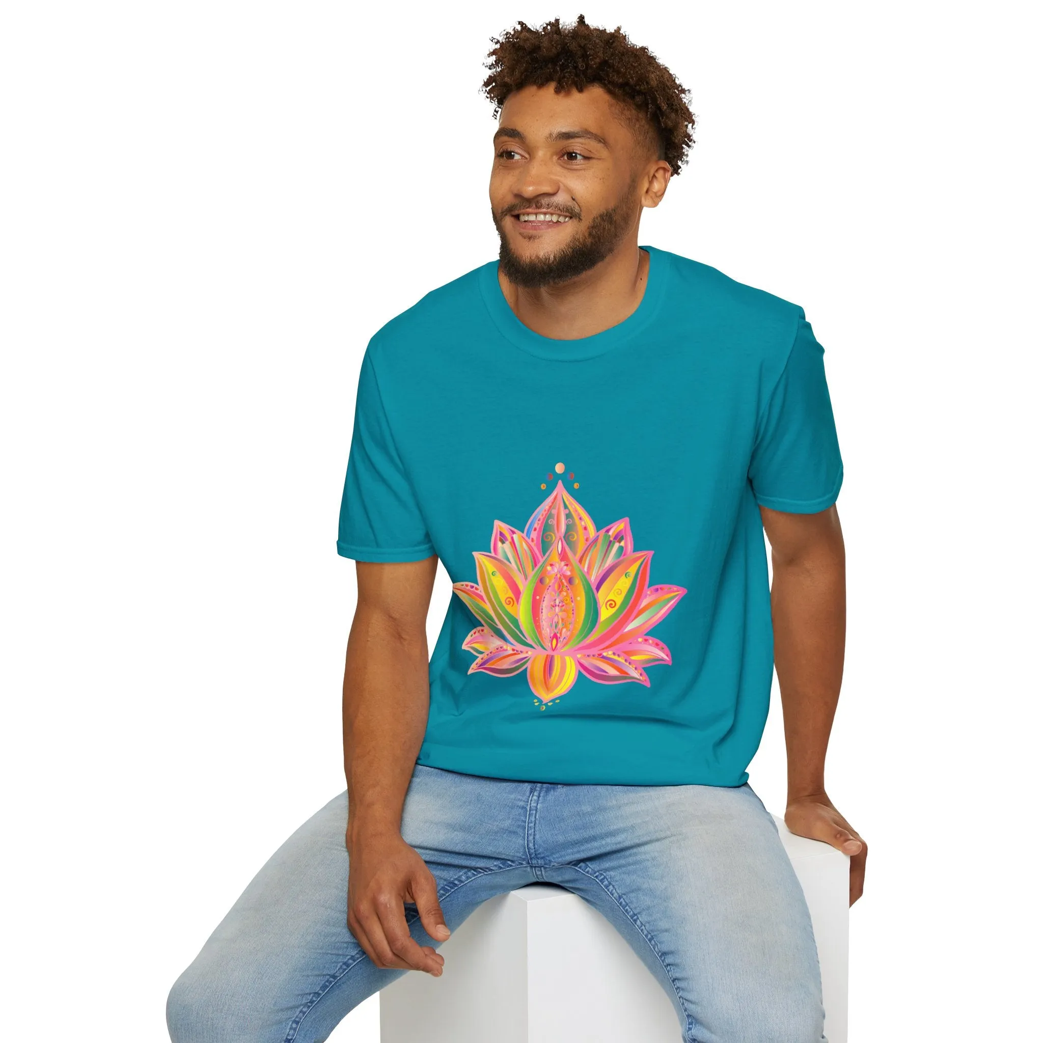 Lotus Mandala Unisex T-Shirt - Hand-Drawn Unique Design - Blululi