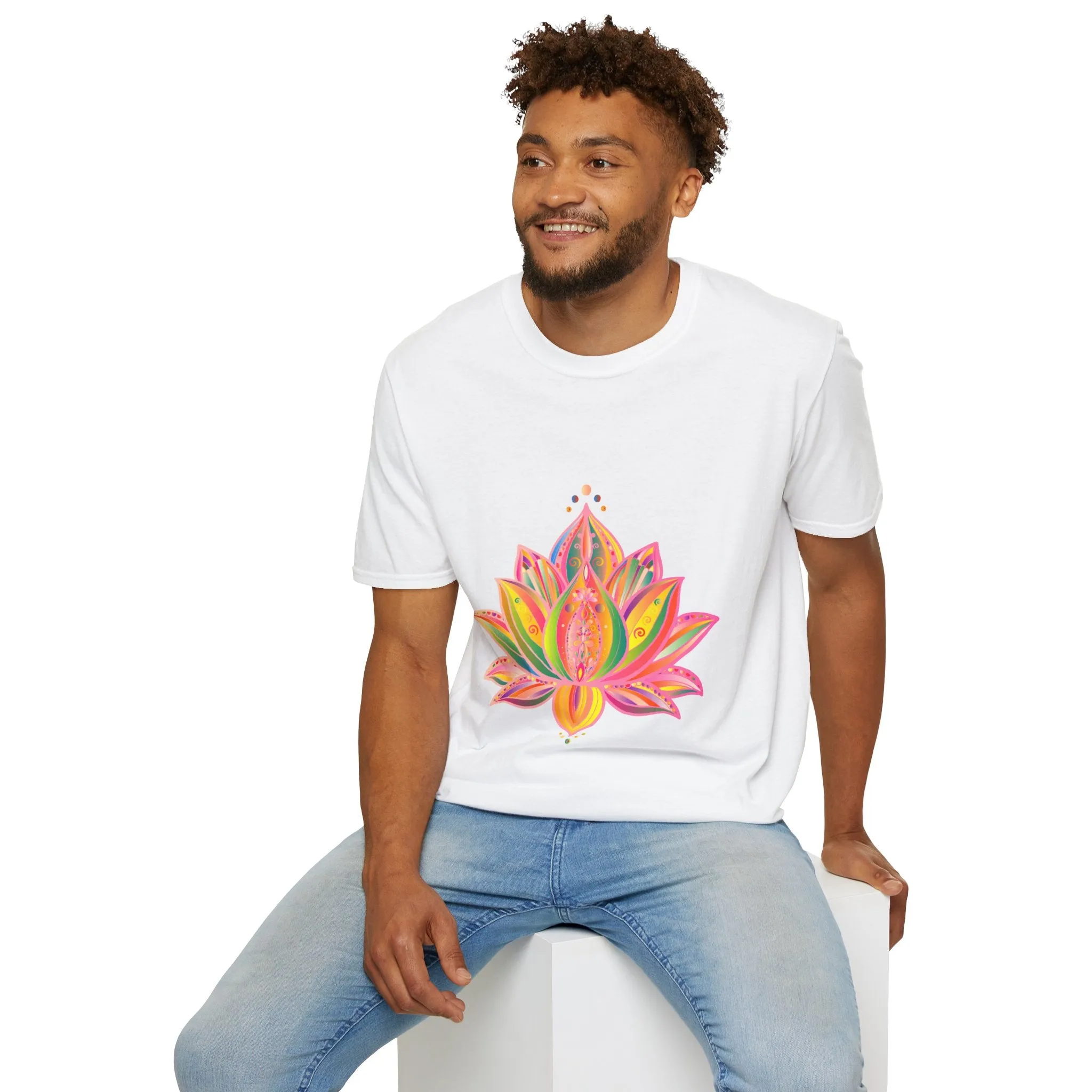 Lotus Mandala Unisex T-Shirt - Hand-Drawn Unique Design - Blululi