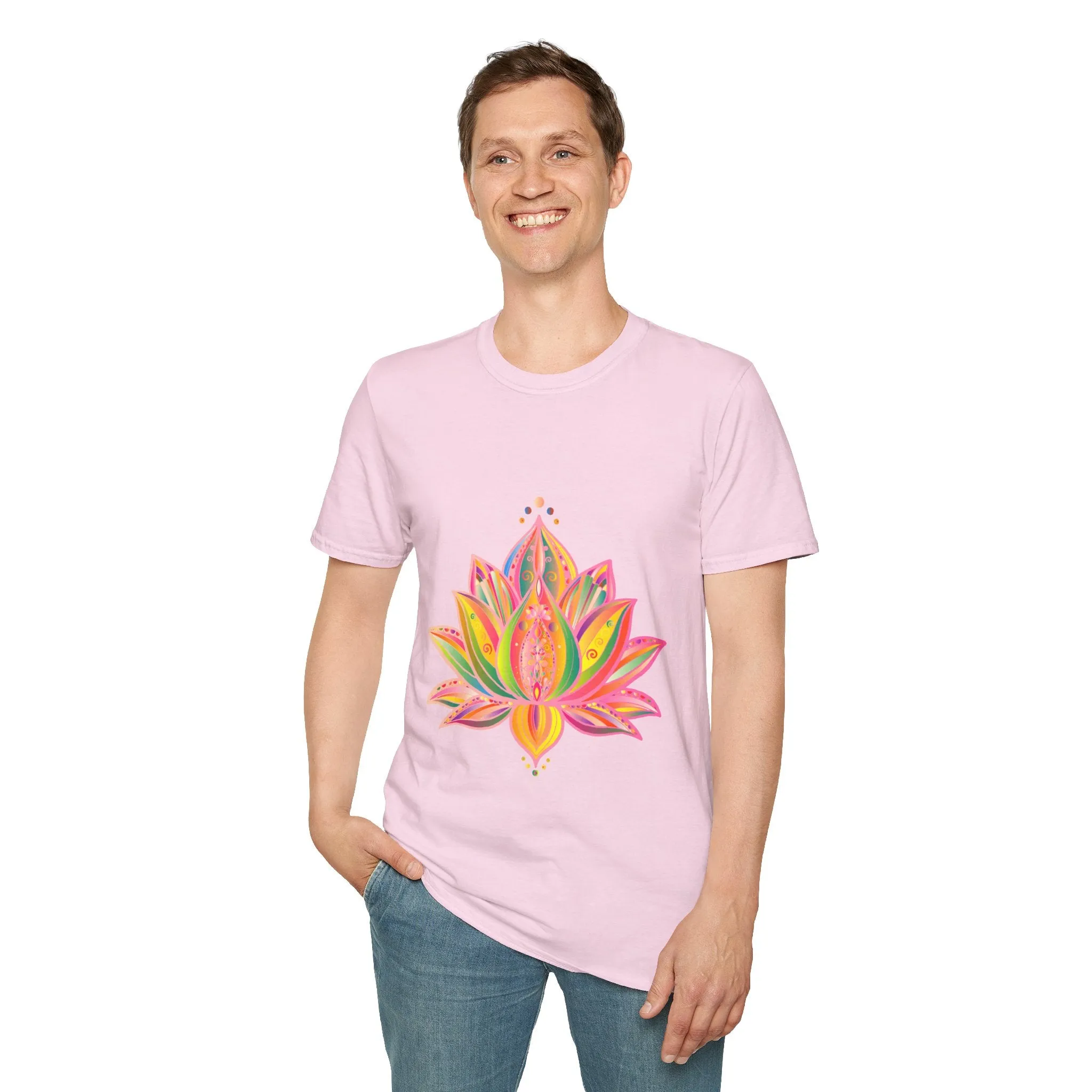 Lotus Mandala Unisex T-Shirt - Hand-Drawn Unique Design - Blululi